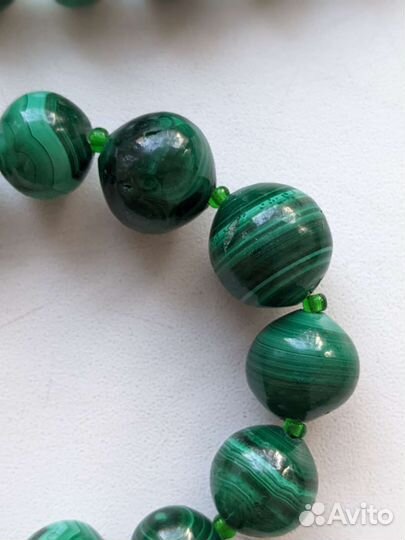 Бусы малахит, бирюза