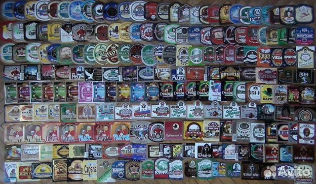 Пивные этикетки, пробки для оформления ресторана