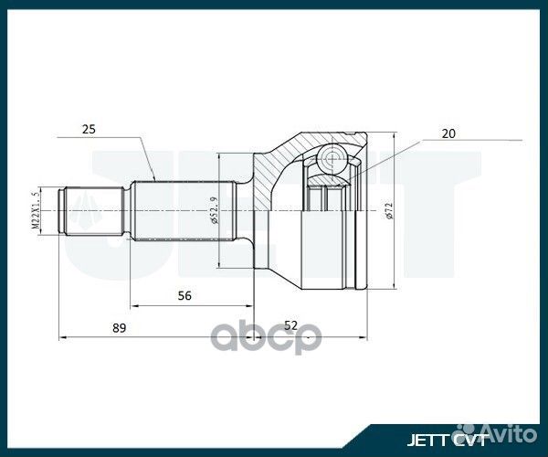 ШРУС внешний jett V41-8001 V41-8001 jett