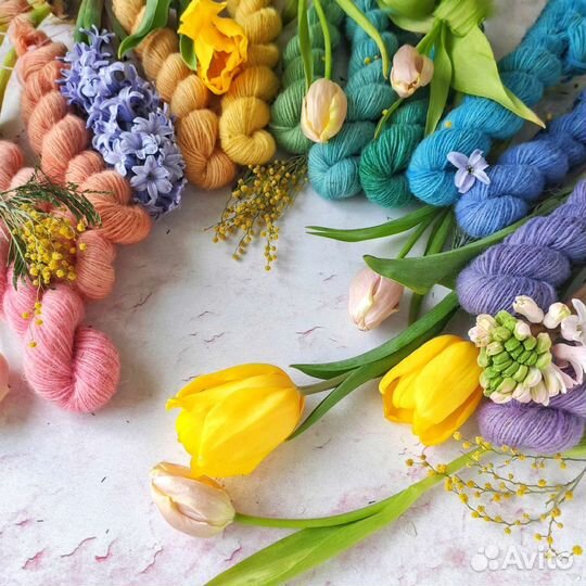 Пряжа ручного окрашивания дундага для вязания