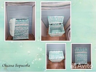 Бельевой короб из бумажной лозы