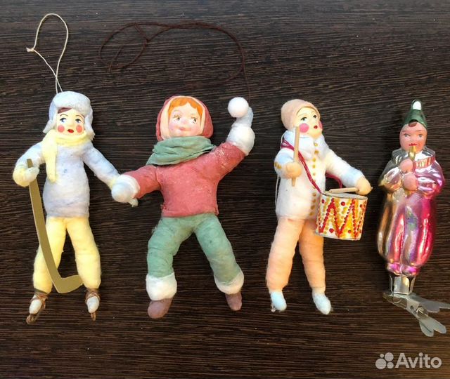 Ёлочные игрушки ватные и СССР