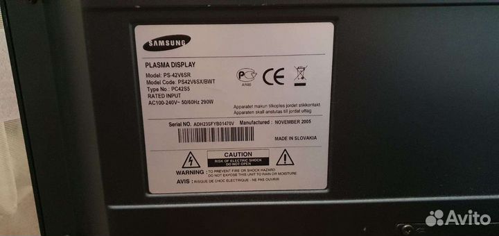 Плазменный телевизор samsung PS-42V6SR