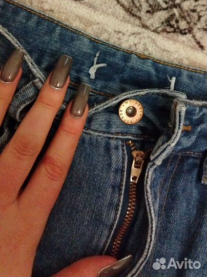 Прямые широкие джинсы 46-48