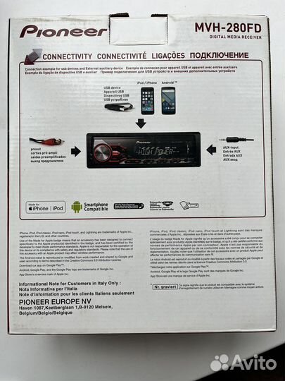 Магнитолла pioner MVH-280FD