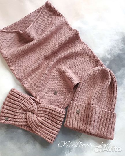 Комплект шапка и снуд, првязка