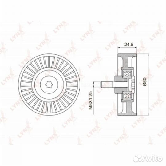 Lynxauto PB-5024 Ролик натяжной приводного ремня