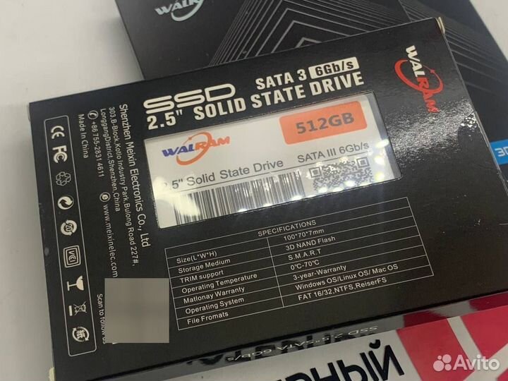 Новый 512gb SSD накопитель walram