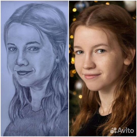 Портрет по фото карандашом