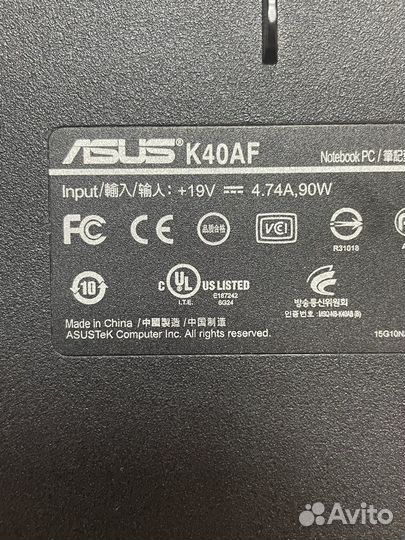Asus K40 в разбор
