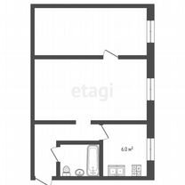 2-к. квартира, 44,5 м², 1/5 эт.