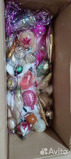 Стеклянные елочные игрушки СССР