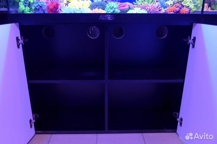Аквариум 240л на Тумбе с крышк. цвета Черная кожа