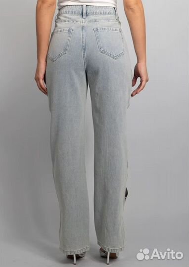 Джинсы женские с декоративной вставкой