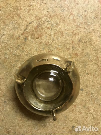 Солонка из мельхиора с позолотой и эмалью СССР