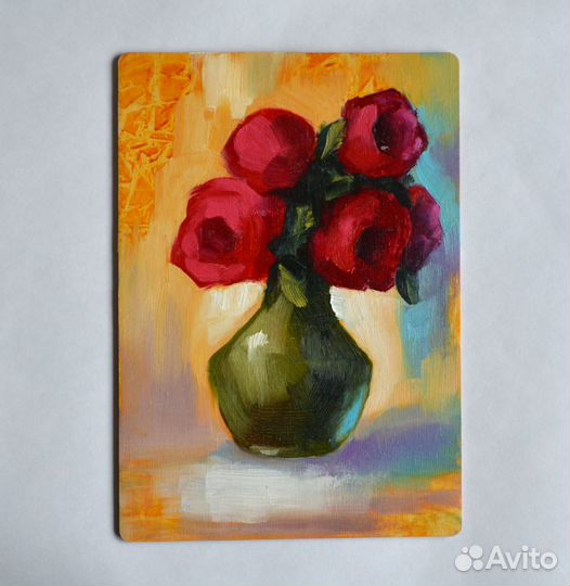 Картины маслом Цветы разные
