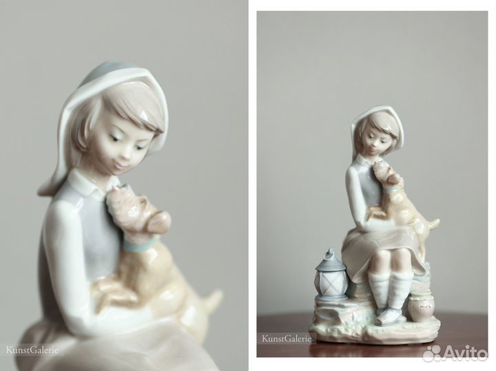 Lladro статуэтка Девочка с фонарём Фарфор