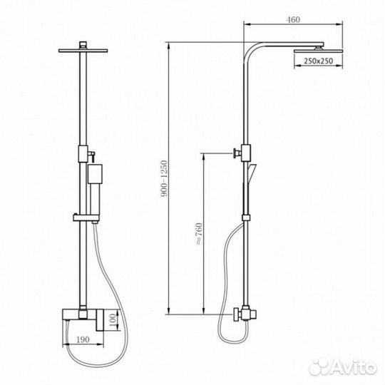 Душевая стойка Abber Daheim AF8220