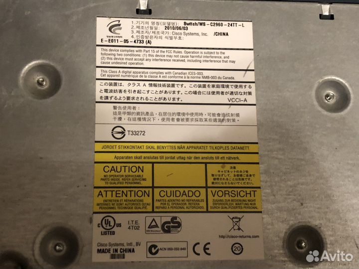 Cisco catalyst 2960 Switch\WS-C2960-24TT-L