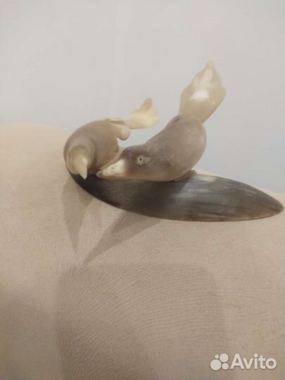 Птицы из рога, кость винтаж