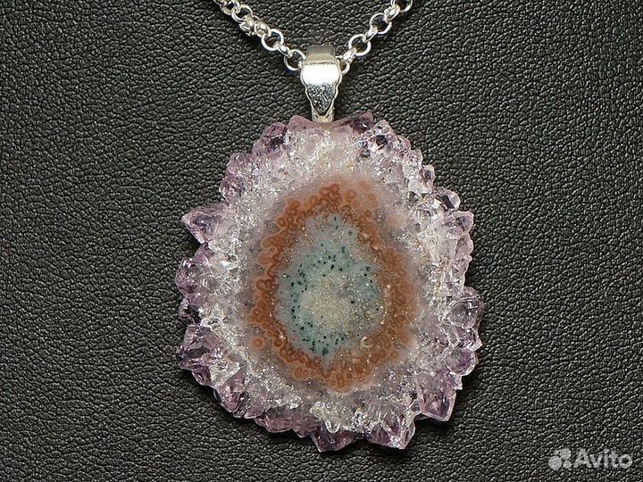 Подвеска Аметистовый сталактит №20 (38х34мм)