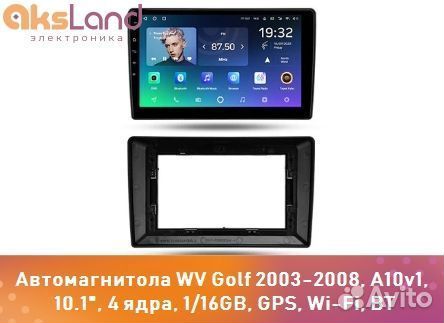 Автомагнитола WV Golf 2003-2008, A10v1, 10.1