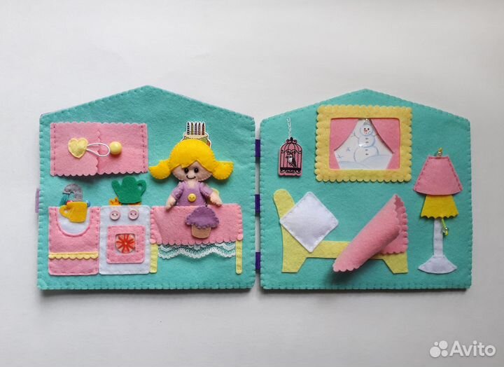 Кукольный домик - книжка из фетра ручной работы