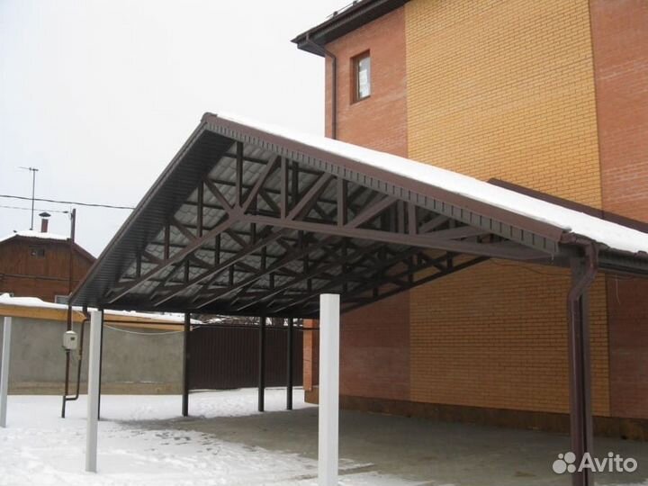 Навес двускатный