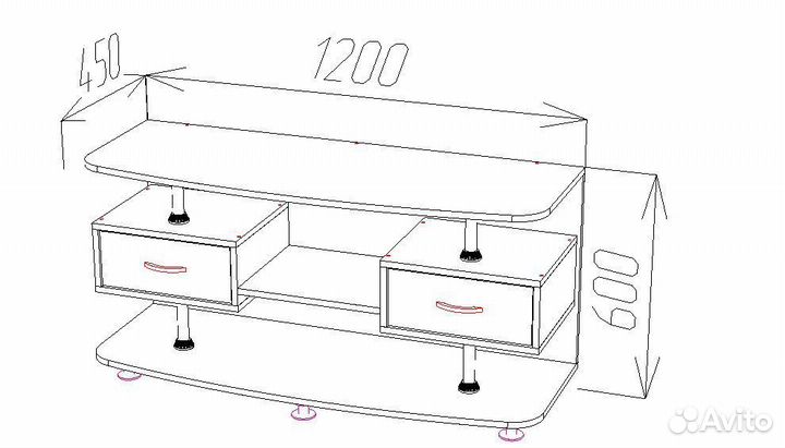 Тумба телевизионная тв-12