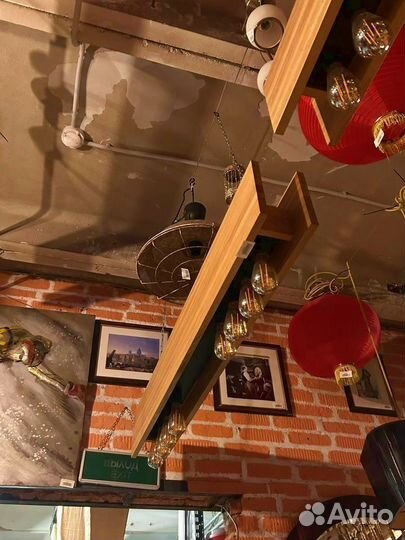 Светильник подвесной деревянный лофт