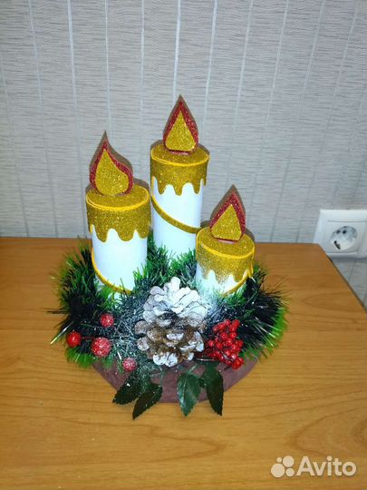 Новогодняя поделка свечи для сада и школы
