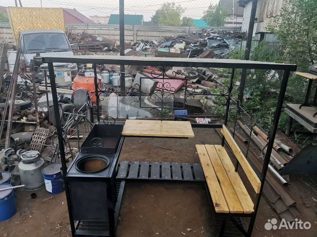 Беседка с печью под казан мангал