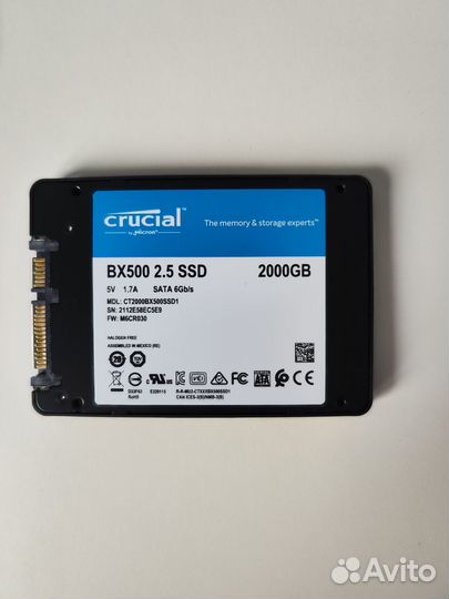 Crucial 2 тб Внутренний SSD-диск BX500 2.5