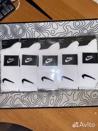 Носки nike высокие белые