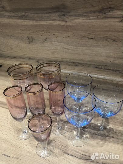 Рюмка, фужеры из цветного стекла