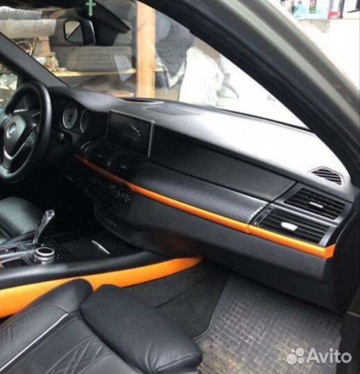 Планки салона кожаные под карбон BMW Х5/Х6 Е70 E71