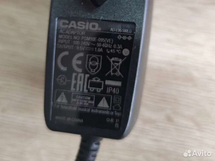Для синтезатора Casio блок питания
