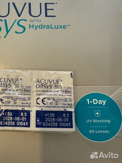 Линзы acuvue oasys one day 1,5