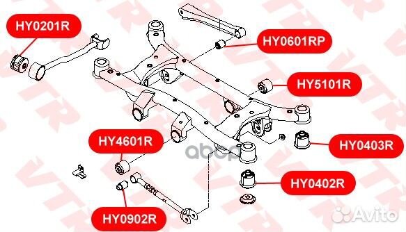 Сайлентблок подушки дифференциала, передний HY4