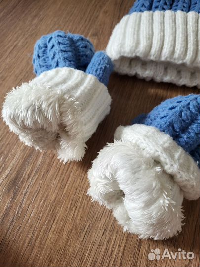 Комплект шапка и шарф, руковички