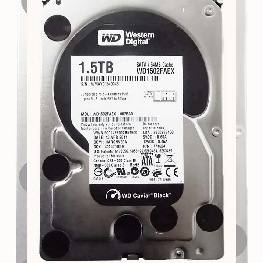 [WD1502FAEX] Жесткий Диск Western Digital 1,5tb Sata Wd1502faex