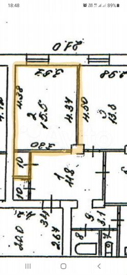 Комната 15,5 м² в 4-к., 1/4 эт.