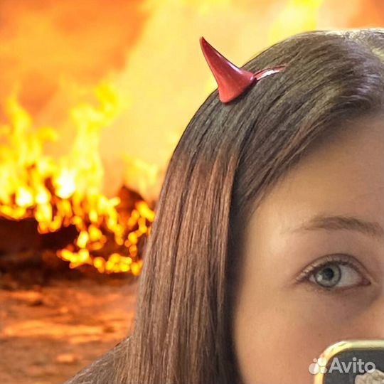 Заколки рожки чёртика в ассортименте