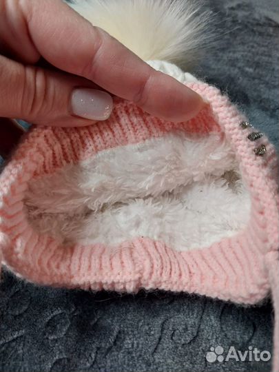 Шапка для новорожденного осень-зима