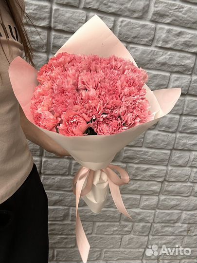 Букет из розовых диантусов