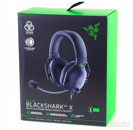Игровые наушники Razer BlackShark v2X, проводные