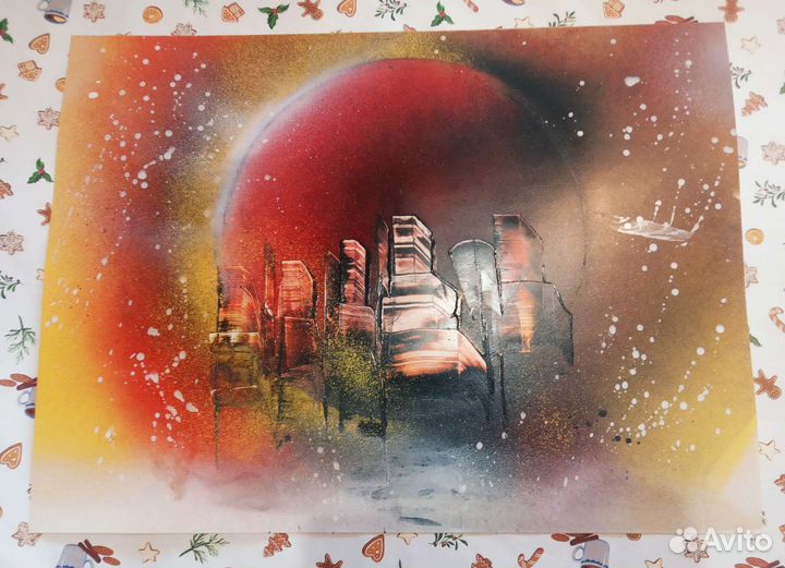 Картины акрил A3 ручная работа