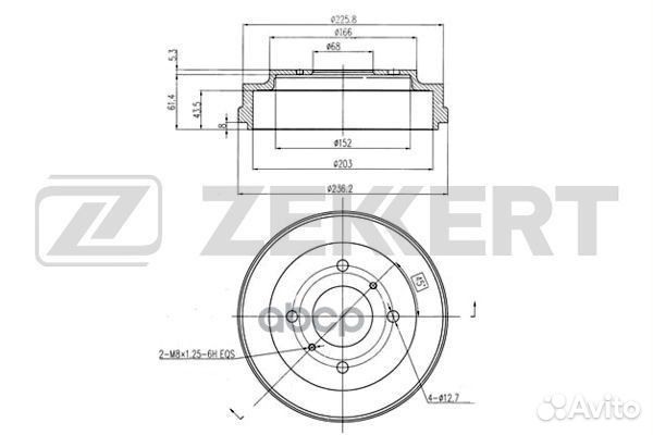 Барабан торм. зад. Nissan Almera (N16E) 00- Pr