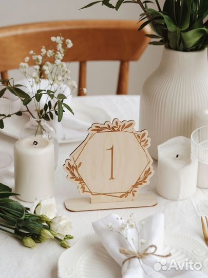 Номерки на столы декор на свадьбу