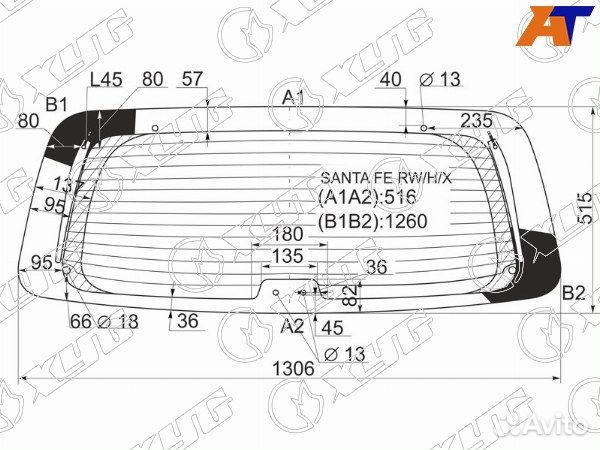 Стекло заднее hyundai santa FE